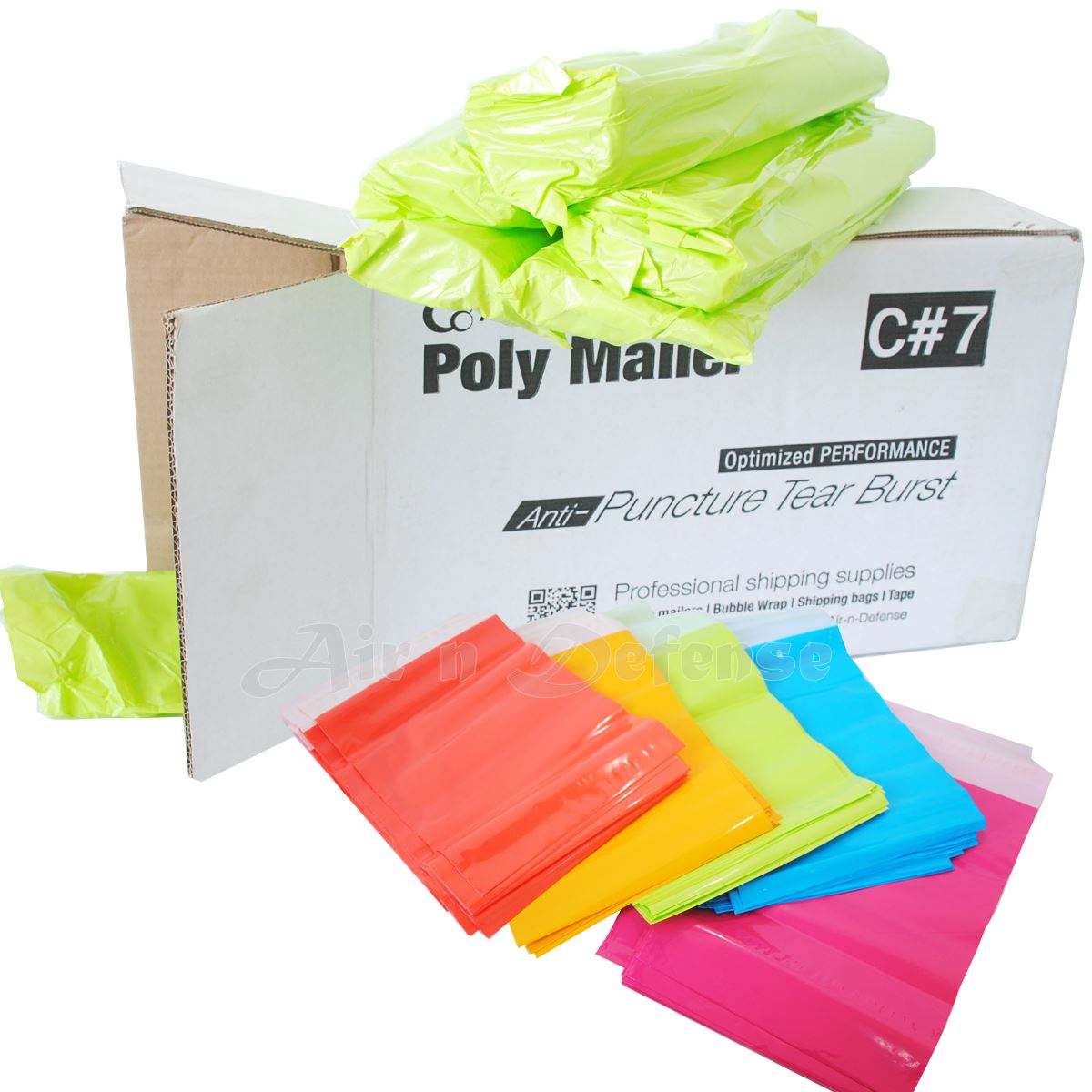 14.5 x 19" Poly Mailers 2.5 MIL AirnDefense Pink Red Light Green Blue Yellow