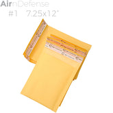 #1 7.25x12 Kraft Bubble Padded Envelopes Mailers Yellow Shipping Bag AirnDefense
