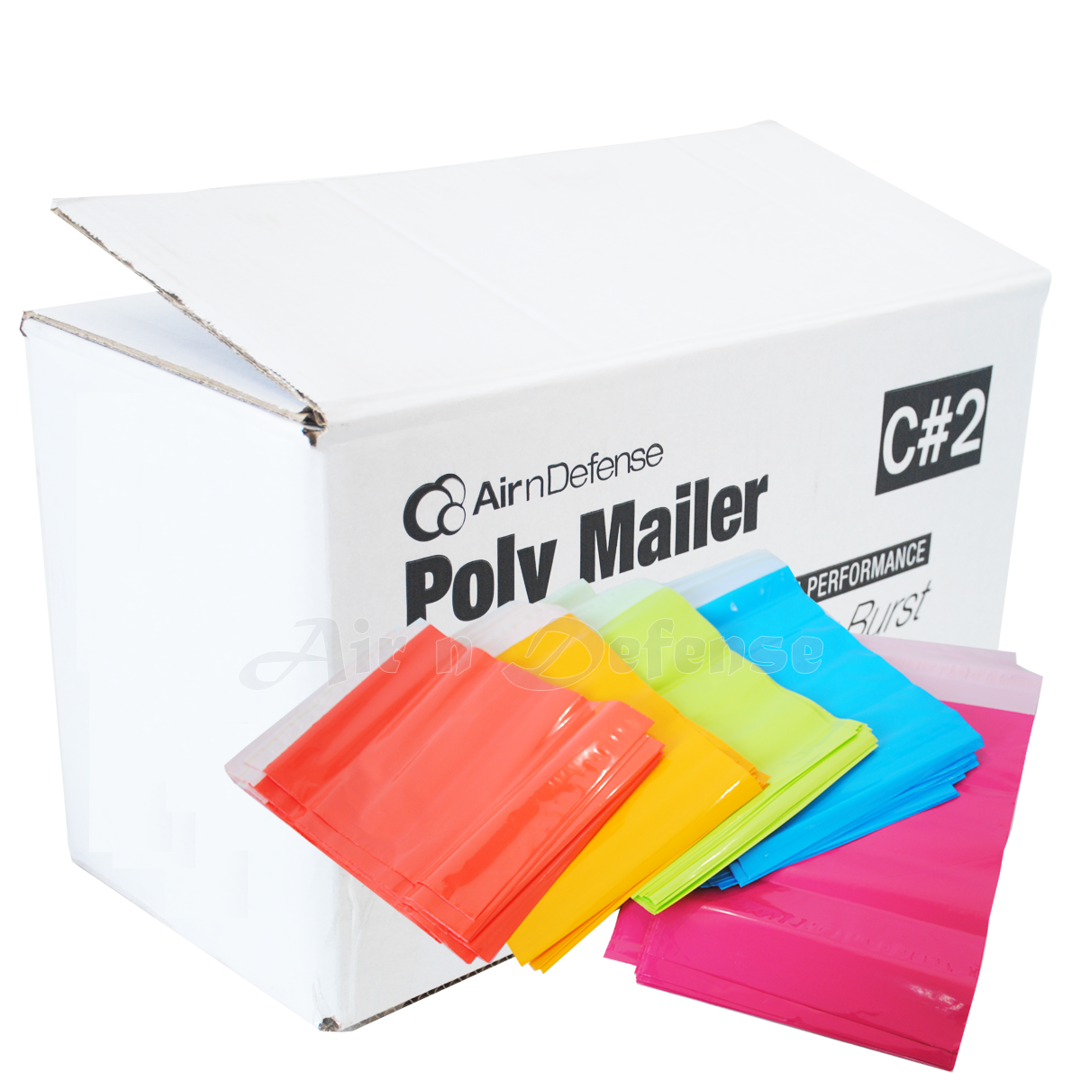 7.5 x 10.5" Poly Mailers 2.5 MIL AirnDefense Pink Red Light Green Blue Yellow