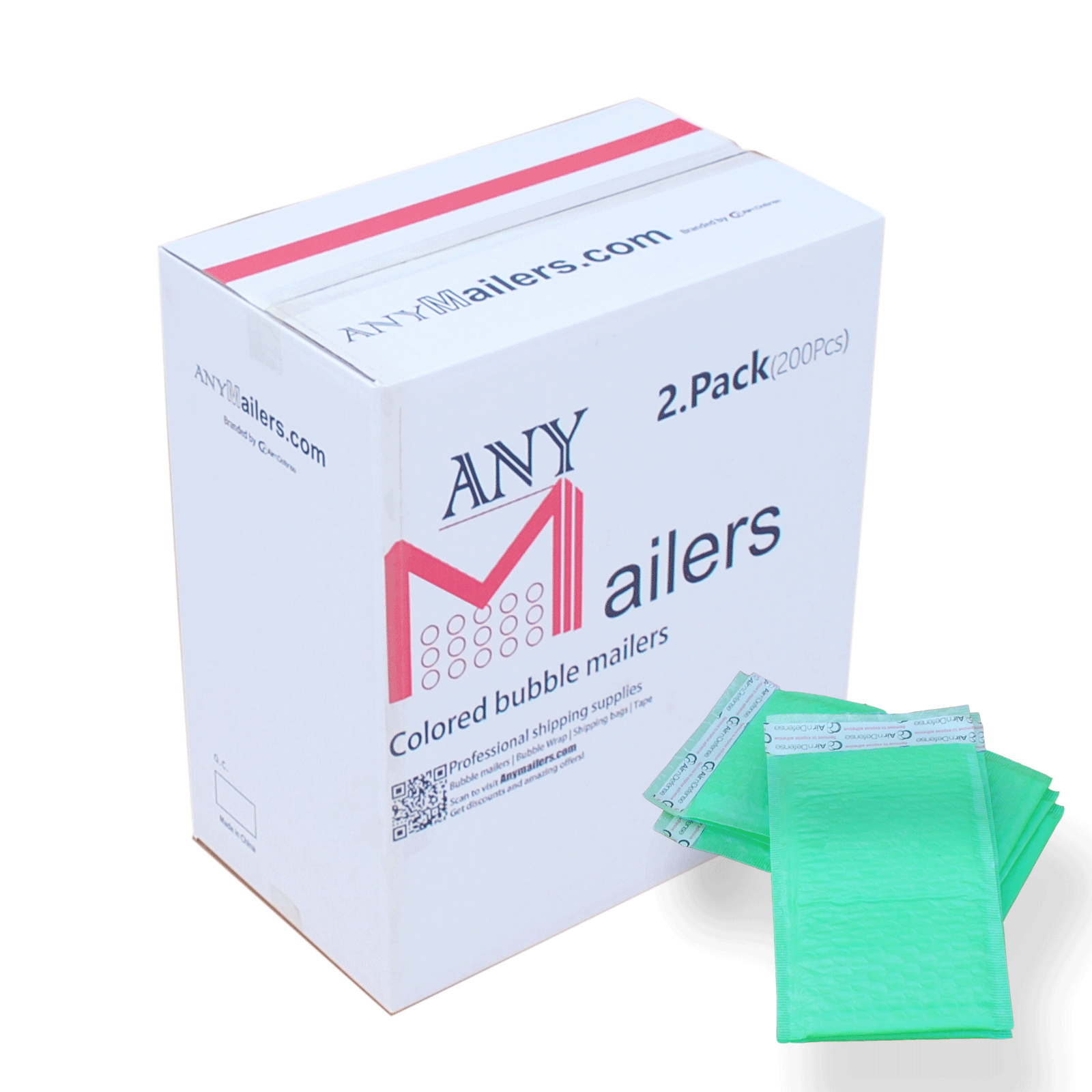 AirnDefense #2 8.5x12" Colored Poly Bubble Mailers Shipping Padded Envelopes
