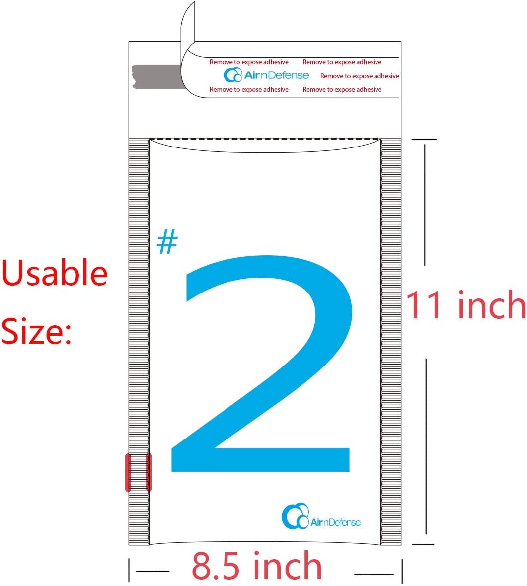 AirnDefense Poly Bubble Mailers Envelope #000 4x8 #0 6.5x10 #2 8.5x12 #5 10.5x16