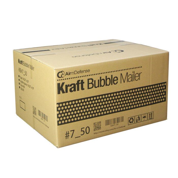 #7 14.25x20 Kraft Bubble Padded Envelopes Mailer Yellow Shipping Bag AirnDefense