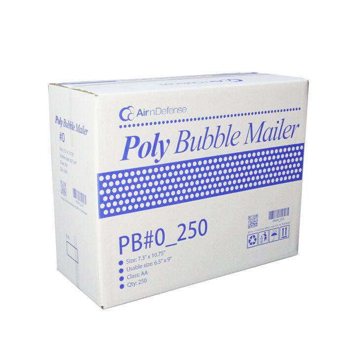 #0 6.5x10 Poly Bubble Padded Envelopes Mailing Mailers Shipping Bags AirnDefense
