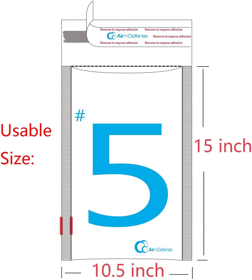 AirnDefense Poly Bubble Mailers Envelope #000 4x8 #0 6.5x10 #2 8.5x12 #5 10.5x16