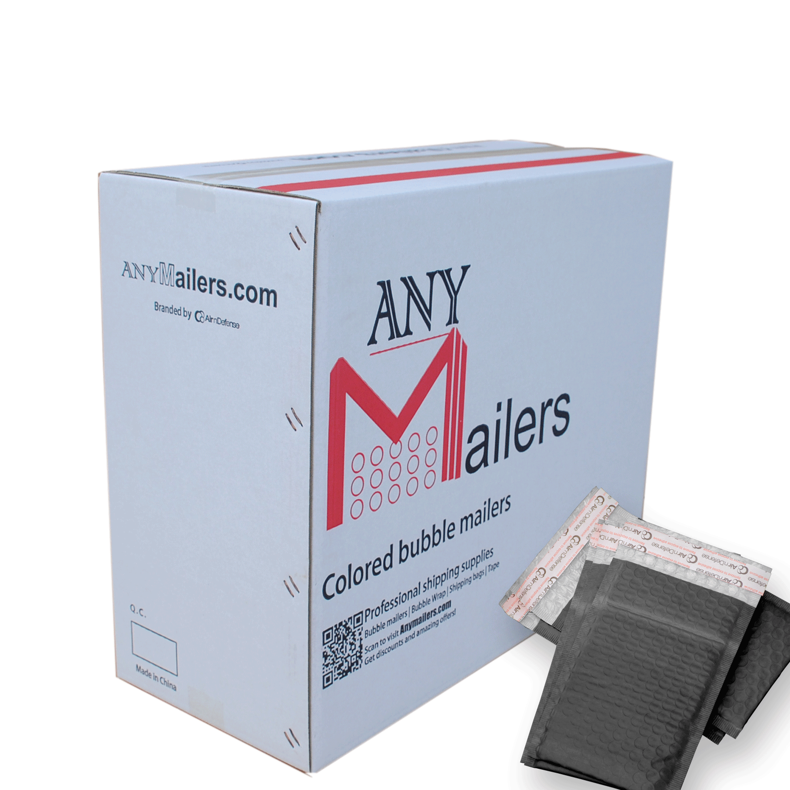 AirnDefense #0 6.5x10" Colored Poly Bubble Mailers Shipping Padded Envelopes