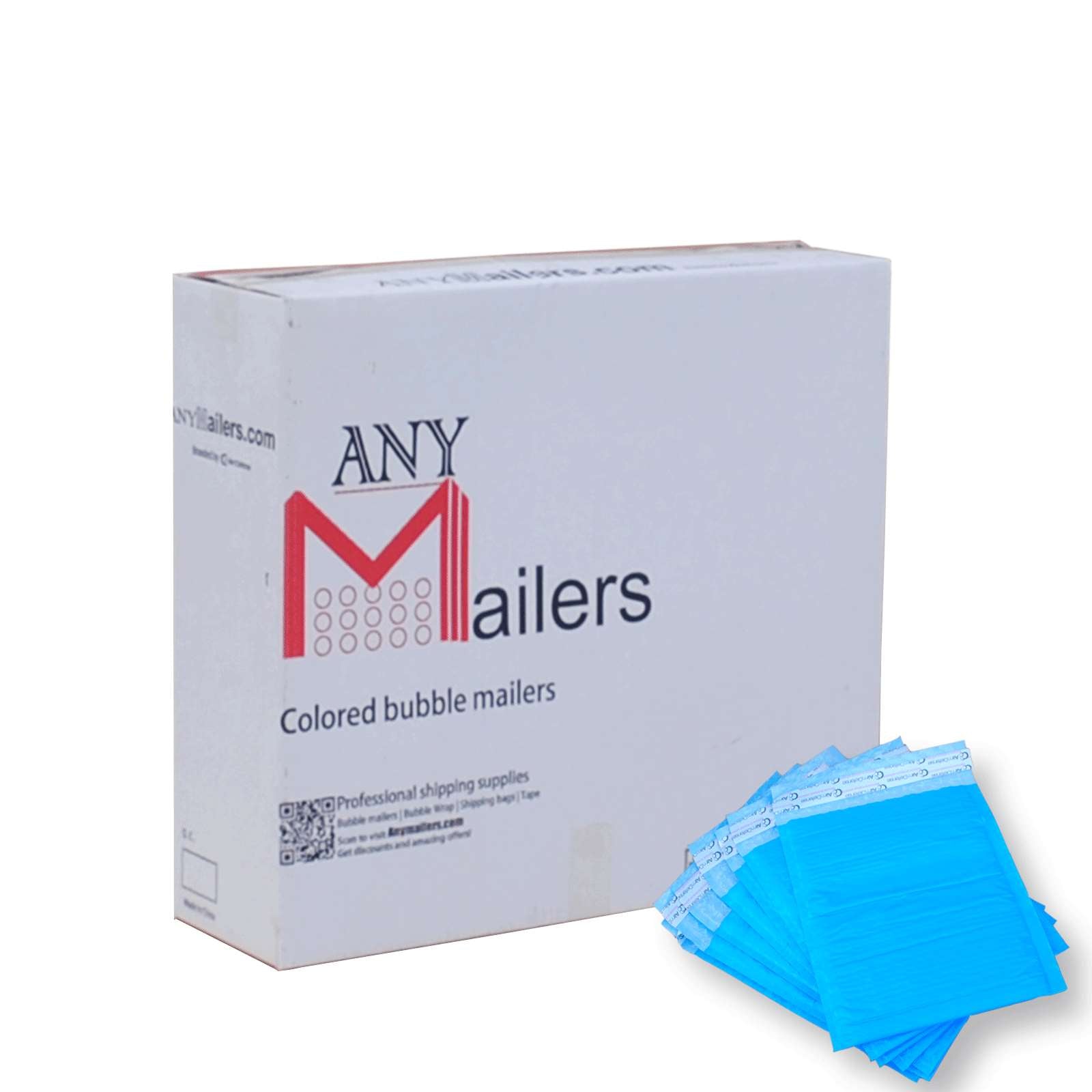 AirnDefense Any Size Blue Poly Bubble Mailers Plastic Shipping Padded Envelopes