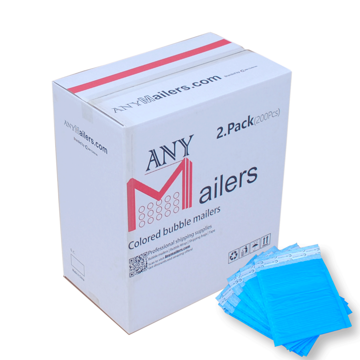 AirnDefense #2 8.5x12" Colored Poly Bubble Mailers Shipping Padded Envelopes