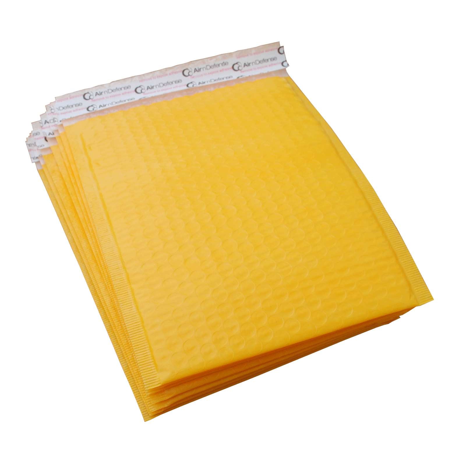 AirnDefense Any Size Yellow Poly Bubble Mailers Plastic Shipping Padded Envelope