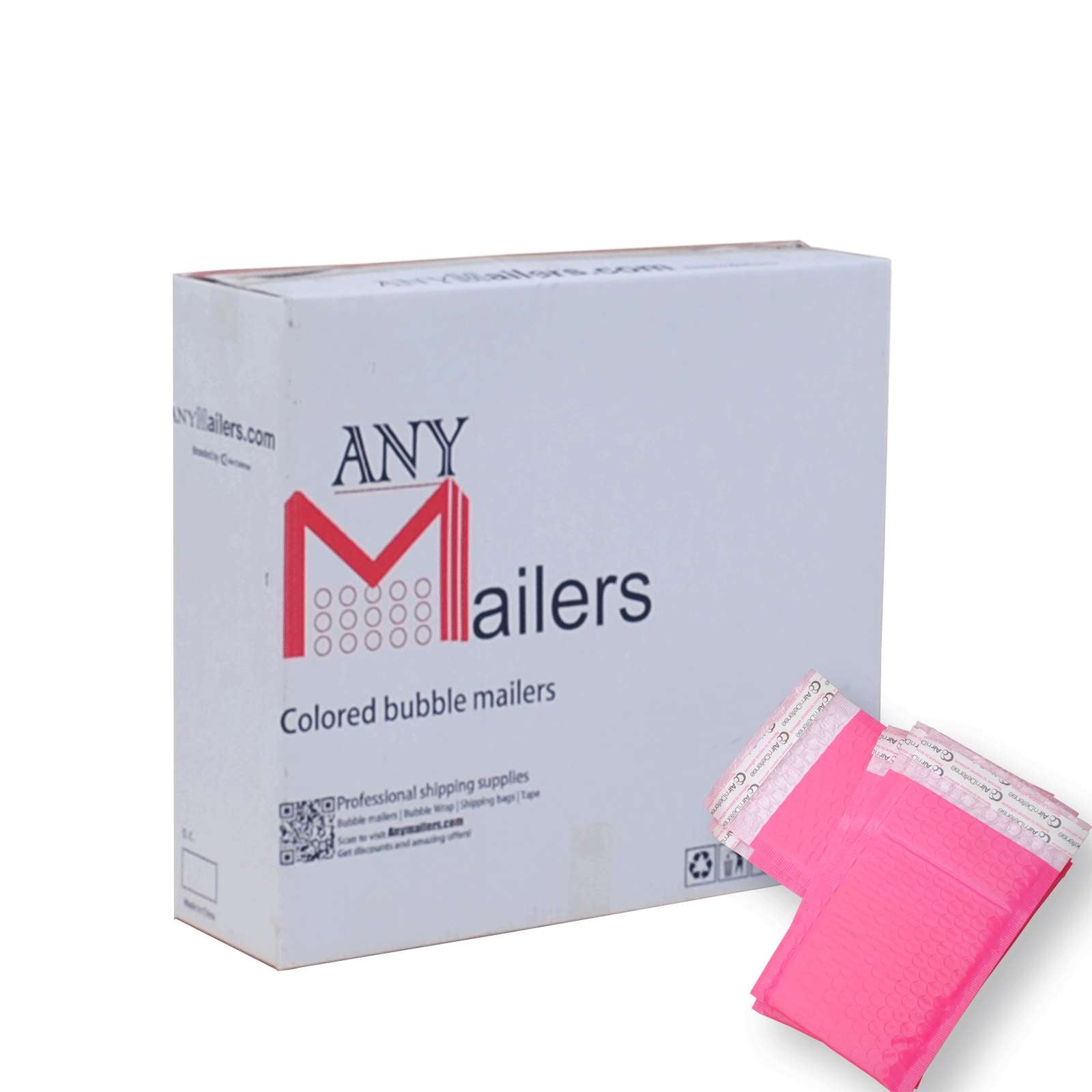 AirnDefense Any Size Pink Poly Bubble Mailers Plastic Shipping Padded Envelopes