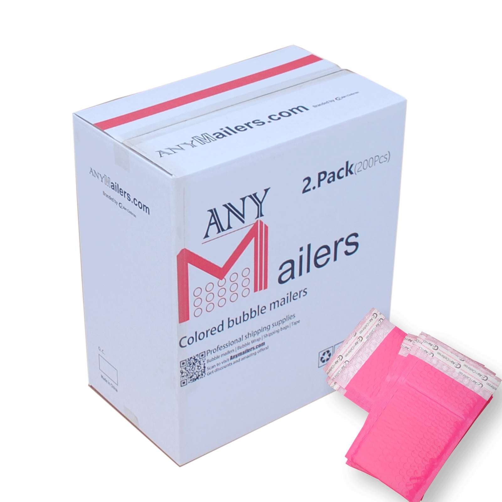 AirnDefense Any Size Pink Poly Bubble Mailers Plastic Shipping Padded Envelopes