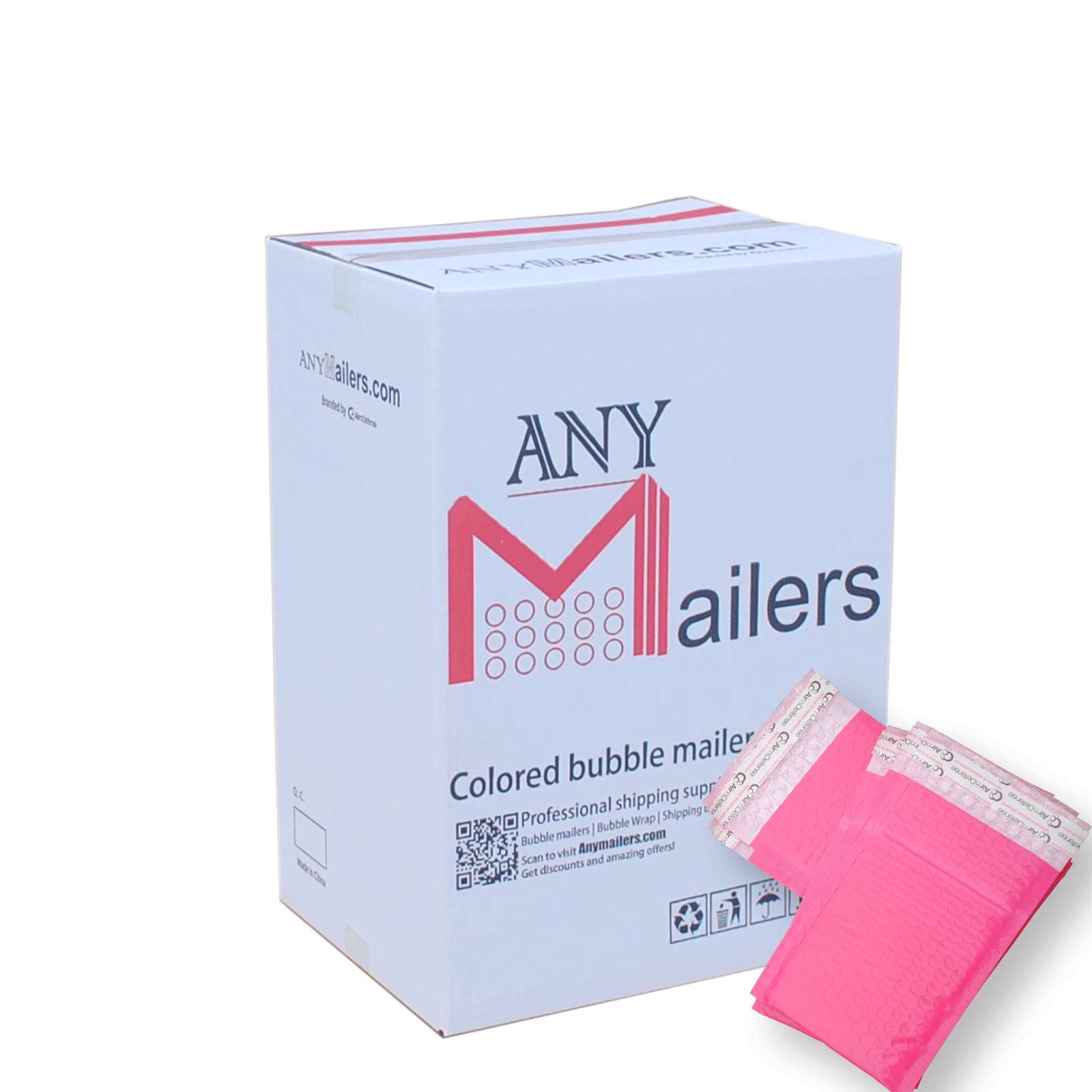 AirnDefense Any Size Pink Poly Bubble Mailers Plastic Shipping Padded Envelopes