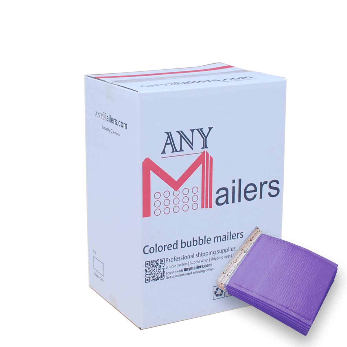 AirnDefense Any Size Purple Poly Bubble Mailer Plastic Shipping Padded Envelopes