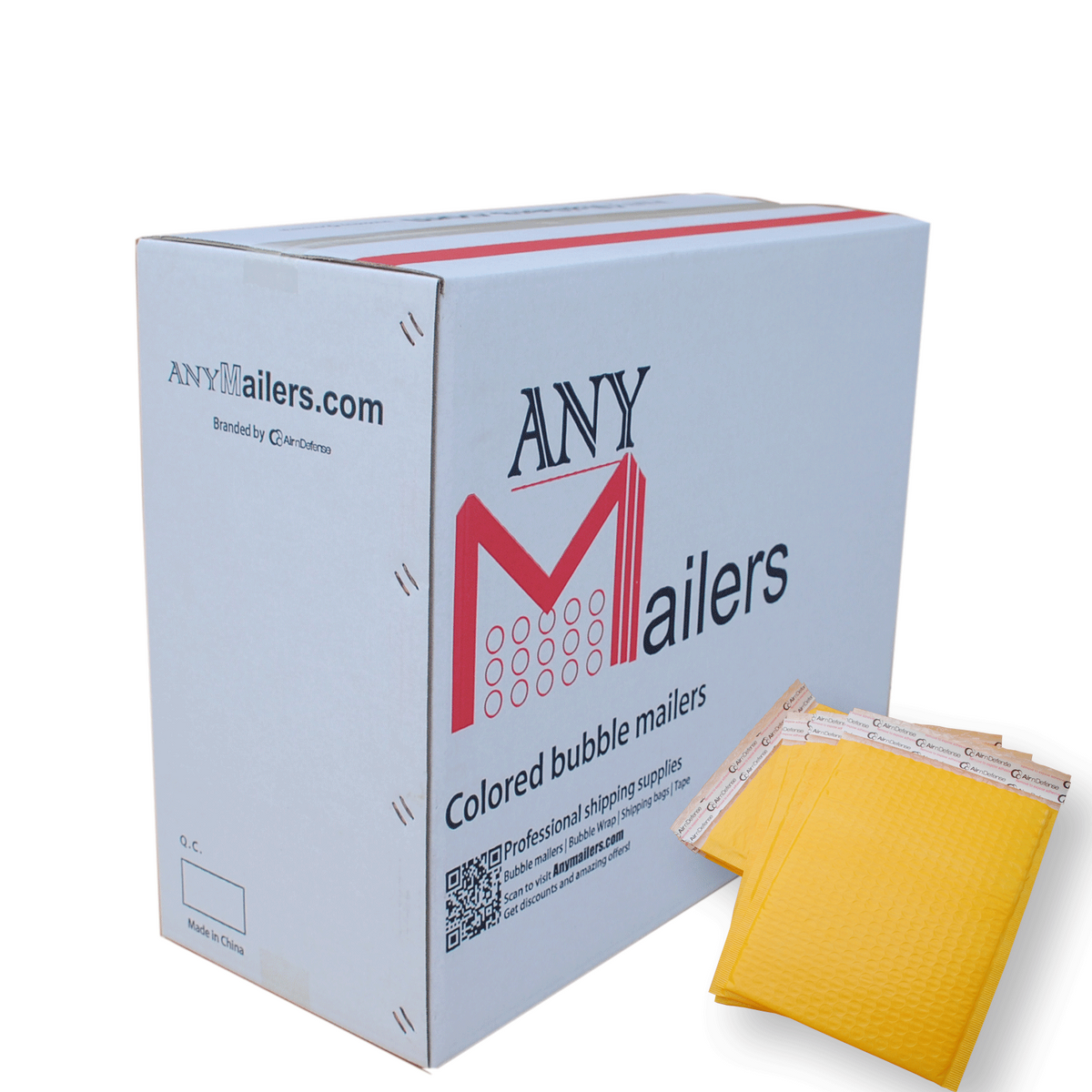 AirnDefense #0 6.5x10" Colored Poly Bubble Mailers Shipping Padded Envelopes