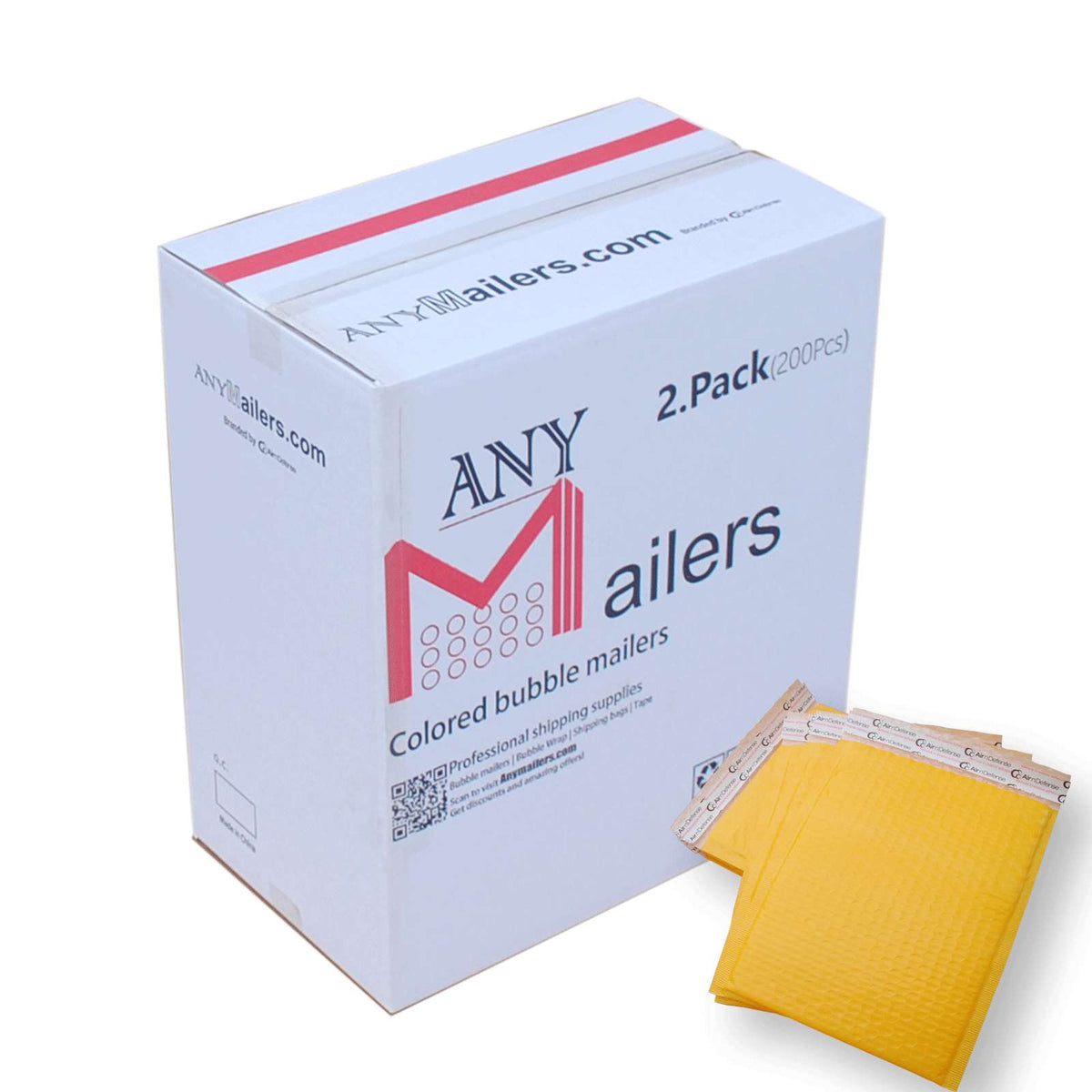 AirnDefense Any Size Yellow Poly Bubble Mailers Plastic Shipping Padded Envelope